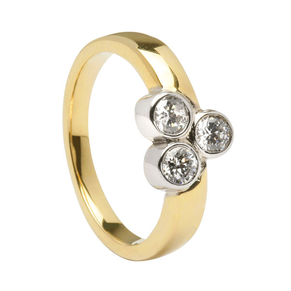 3 Stone Diamond Set Celtic Engagement Ring
