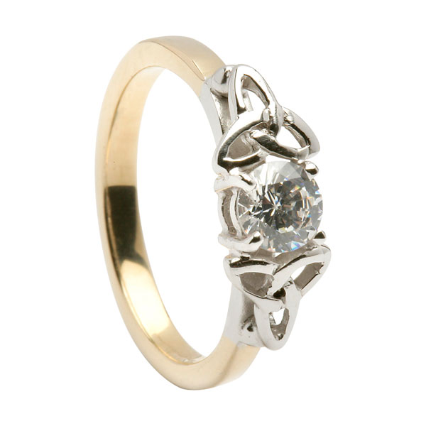 Diamond Trinity Engagement Ring Two Tone