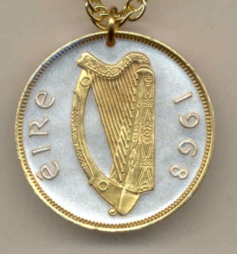 Irish Penny Harp Necklace