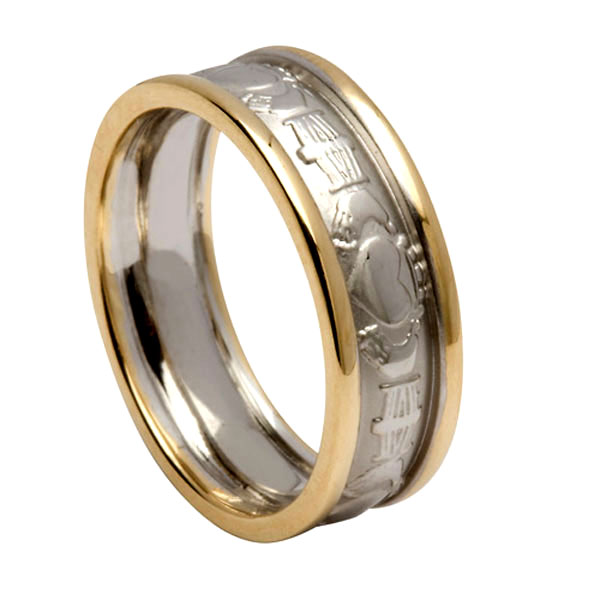 Claddagh Court Two Tone Wedding Bands