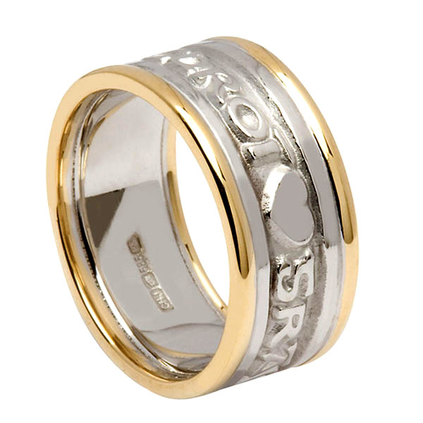 Gra Geal Mo Chroi Celtic Wedding Bands Two Tone