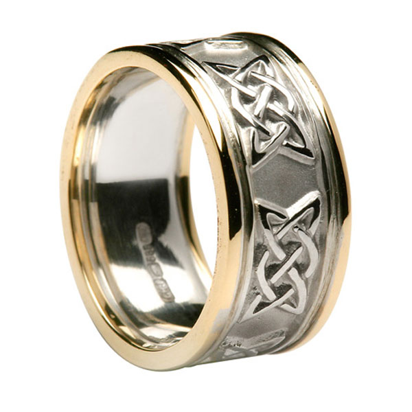 Lovers Knot Celtic Wedding Band Two Tone