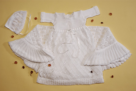 Irish Christening Dress Shawl and Hat Set